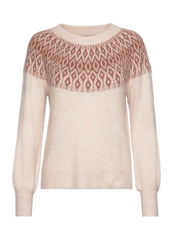 Onlalina Ls Jq O-Neck Knt Pullover Beige ONLY*Betinget Tilbud