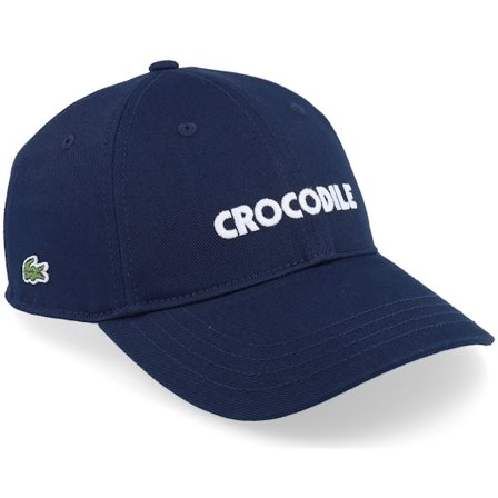 Lacoste - Kids Crocodile Navy Blue/White Dad Cap Unconstructed Blue Cap - @ Hatstore