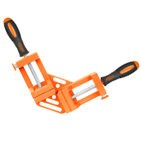 Rettvinklet klemme, aluminiumlegering 90 graders vinkelvisesveisetang med 2 justerbare håndtak, klemmeskrue for snekkerarbeid håndverktøy - oransje