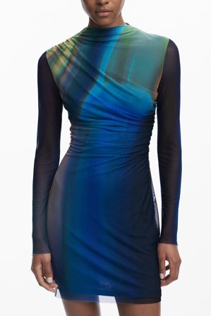 Desigual Abito Corto Donna Blu