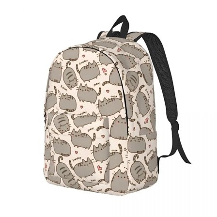 Kawaii Pusheen Merch Ryggsäckar för Flickor Söta Katter Skolväska Mellanstadiet Högstadiet College Student Bokväska Tonåringar Dagryggsäck Present 
