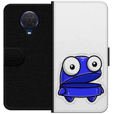 Kompatibelt Lommeboketui til Nokia Nokia G20 Blå tegnefilmfigur med åpent uttrykk og store øyne i morsom illustrasjon