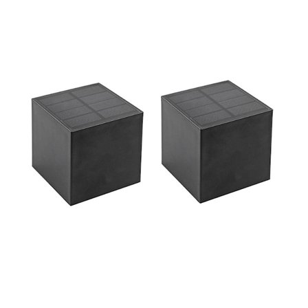 2 stk. Solcellelampe - Udendørs Have Firkantet Væglampe Sollyssensor