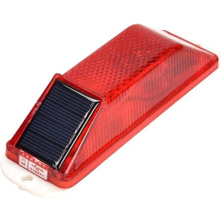 Solcelled Advarselslys med Blinkende LED - Advarselslys for Kjøring om Natten, Sikkerhetssignal for Byggeplasser og Broer