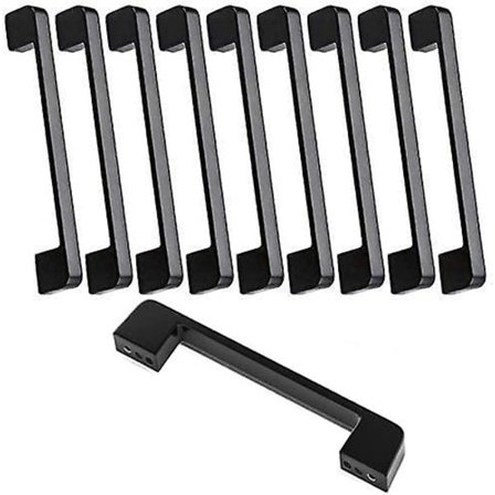 10 stk. Sorte sinklegering dørhåndtak T-bar håndtak Kjøkkenskap Hullavstand 160mm