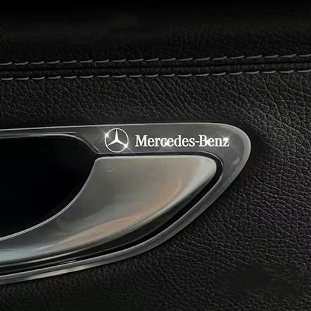 4 stk bil metal bil logo dekorative klistermærker dørhåndtag spejle rat karosseri interiør vindue klistermærker Benz
