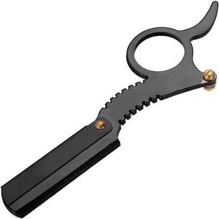 (Svart) Herrar Rakhyvel i Rostfritt Stål Rakblad Tumform Manu