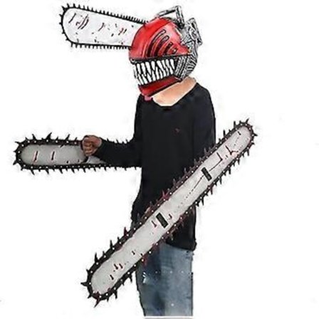 Anime Motorsagmann Maske med Håndsag