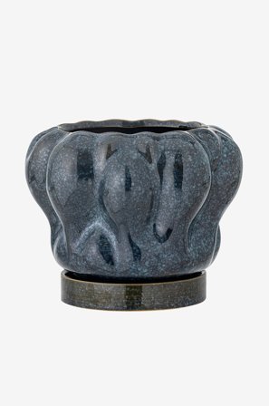 Bloomingville - Hollis Blomkruka med fat - Blå - Krukor & vaser - Från Homeroom