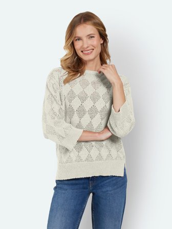 B. COPENHAGEN - 3/4 Ærmet Strik - Lys Khaki