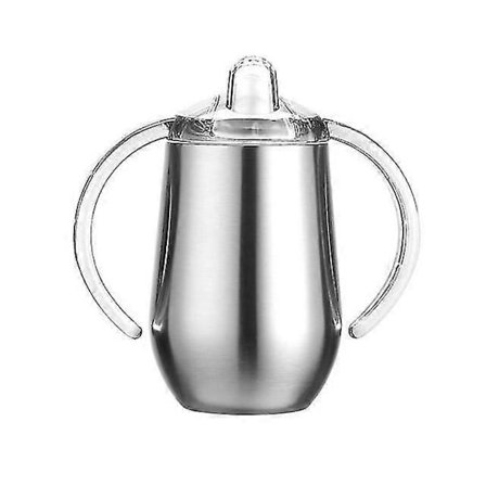 Baby Sippy Kop med Håndtag Dobbelt Lag 304 Rustfrit Stål BPA Fri (Naturfarve)