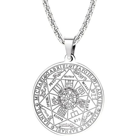7 Archangels Seal Medal Talisman Halsband för män kvinnor Rostfritt stål Pentagram Talisman