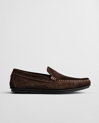 GANT - Wilmon loafers i semsket skinn til herre til herre dark brown