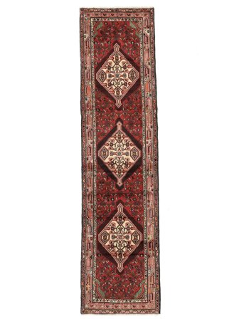 Alfombra Oriental Asadabad 80X309 De Pasillo Rojo Oscuro/Negro (Lana, Persia/Irán)