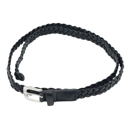 Complement Flätat Bälte I Imitatiosläder 1,8 Cm Brett Skärp Dam Svart S