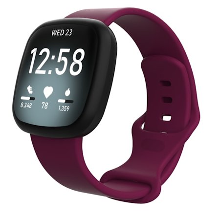 Fitbit Versa 3/Fitbit Sense armband silikon Burgundy (S)