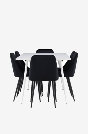 Venture Home - Silar spisebord med Night-spisestol - Sort - Spisebordssæt 4 personer - Fra Homeroom