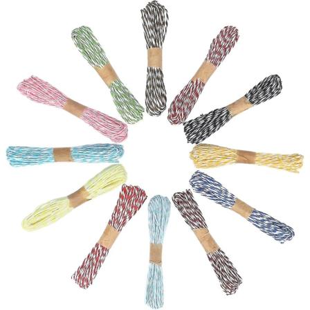 12 Farger Raffia Dekorativ Snøre - 10m Papir - Kompatibel Med DIY Og Håndverk