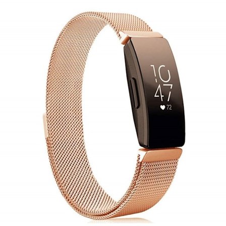 Fitbit Inspire / Inspire HR milanese ruostumaton Kellon Ranneke - Punakulta