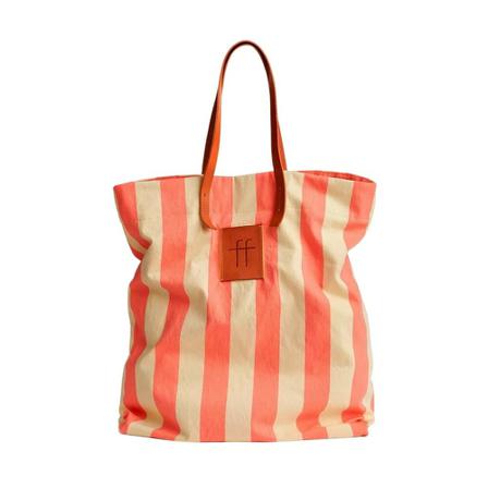 Forte Forte, Striped Tote BAG Oranje, Dames, Maat:ONE Size