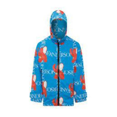 Jw Anderson - Regnjackor - Blå - Herr - Storlek: L, Herr, Storlek: L