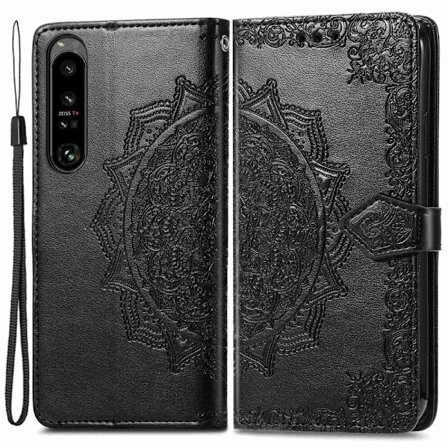 Mandala läder Sony Xperia 1 IV fodral - Svart