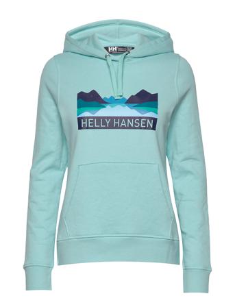 W Nord Graphic Pullover Hoodie Hoodie Trøje Blå Helly Hansen