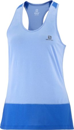 Salomon Women's Cross Run Tank Women Short sleeved fitness sweater Blue S