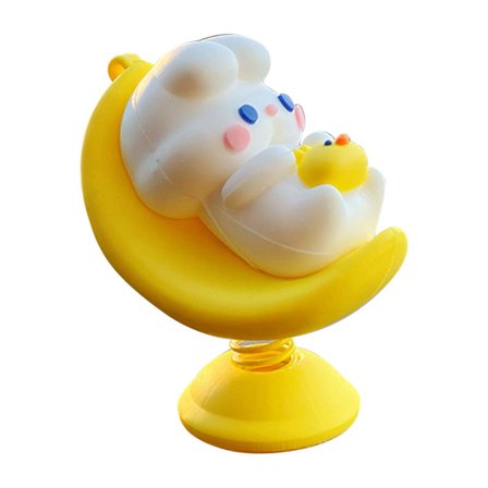 Søt figur som rister på dashbordet i bilen, fjærleke, dekorasjon til dashbordet i bilen, måne