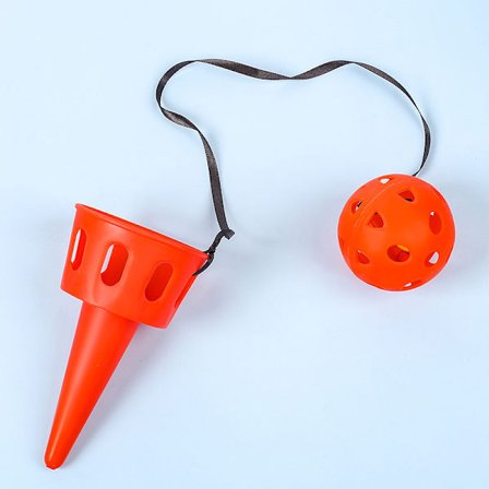 Rød 2 stk Pop and Catch Ball Games med Ball Basket Launcher Thr