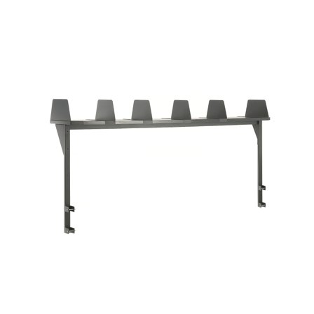 Aufsatzregal CARGO mit 6 Teilern, 2000 x 300 mm, grau
