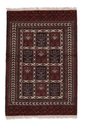 85X122 Tapete Turcomano Oriental Preto/Castanho (Lã, Pérsia/Irão) Carpetvista