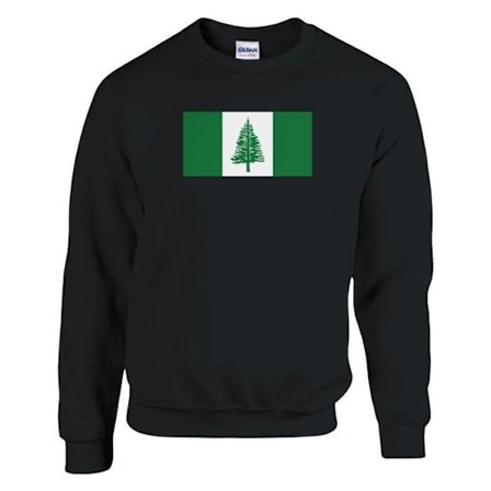 Sweatshirt - PIXELFORMA - Norfolk Island Flag - Långärmad - Svart