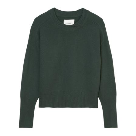 Marc O'Polo Cropped round neck knitted jumper Grøn, Dame Striktrøjer