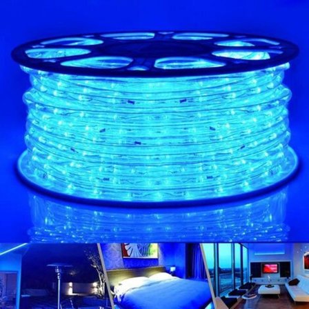 Ulkovalaisin LED-valosarja koristeluun ja virtalähde sininen-10M