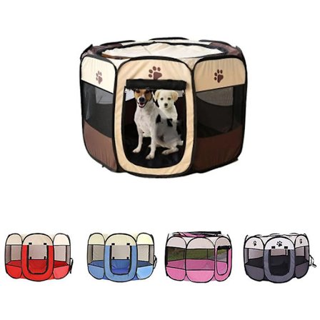 Vikbart Husdjurstält Hundkoja Åttakantig Bur För Katt Tält Lekhage Valp Kennel