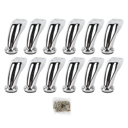 12 stk. Moderne møbelben i metal, erstatning til sofa, bord, stol, skab