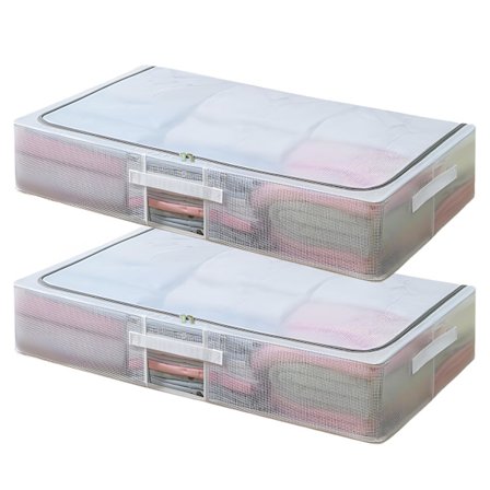 30L Opbevaringsposer til tøj, Sammenklappelige & Stabelbare Opbevaringskasser Under Sengen, Garderobeorganisator til Dyner, Tæpper, Sengetøj, Skjorter
