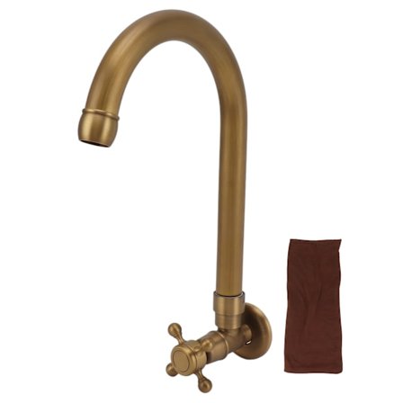 Havevandhane til udendørs brug, antik, indbygget, frostsikret, 360 graders rotation, enkelt koldt vandhane, rund mund