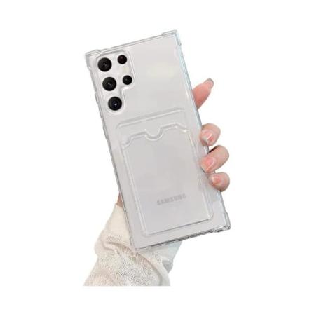 Stöttåligt Skal Med Kortfack Samsung S22 Ultra Transparent