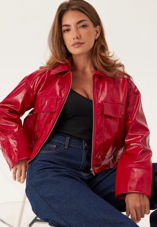 VILA - Viquest L/S Jacket - Jester Red - Kläder - - Bubbleroom