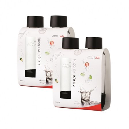 4-pack AGA AQVIA "on-the-go" 0,5L, PET-flaska (Svart) BF 2026