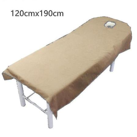 Massasjebordlaken med ansiktshull Vaskbart Gjenbrukbart massasjebordtrekk Camel 80cmx190cm Opening