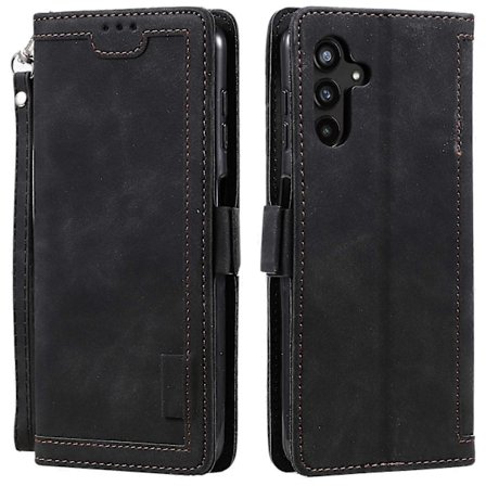 For Samsung Galaxy A16 Lommebok Etui RFID-blokkering Stativ Lær Telefon Deksel [HK]