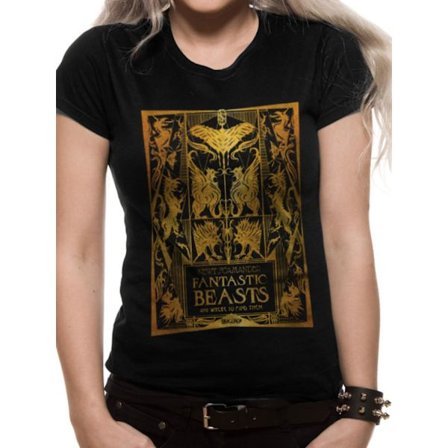 Crimes Of Grindelwald - Gold Foil Book Cover T-Shirt, Kvinnor