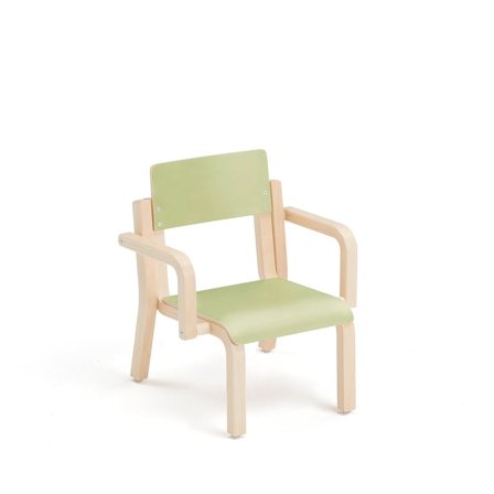 Stol DANTE, med armstöd, höjd: 260 mm, laminat, björk/grön