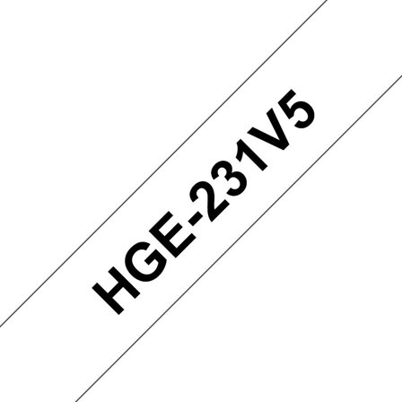 Brother HGE-231V5 - laminert teip - 5 kassett(er) - Rull (1,2 cm x 8 m)