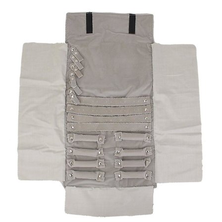 Lyxig Smyckesrulle i Sammet för Ringar, Örhängen, Armband, Display Organizer, Grå