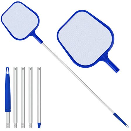 Landing net pool, 120 cm lang dam landingsnet med teleskopstang, fint net - til dam, alger & Bestway pool, alger landingsnet nylon net