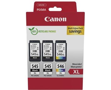 Canon-PG-545XLx2/CL-546XL Multipack-Canon PG-546XL fargekassett og 2-pakning PG-545XL svart kassett-Printing ink, toner & paper-Blekkpatroner